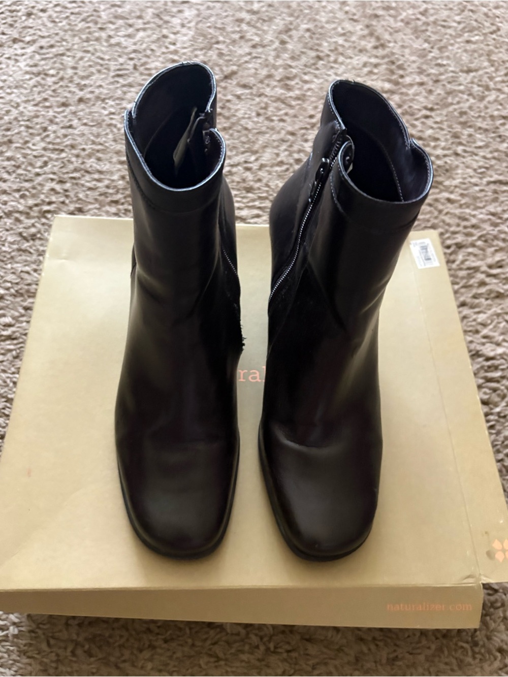Naturalizer Brown Women's Ankle Boots - Sleek Zip Chelsea Style